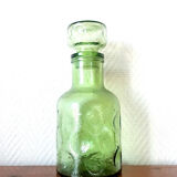 Green decanter from Italy 1970