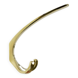 Up to 11 double wall coat hooks in brass by Herta Baller, Vienna, 1950s.