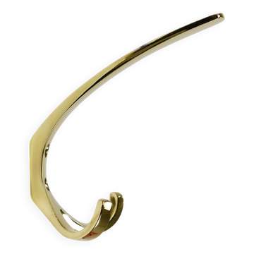 Up to 11 double wall coat hooks in brass by Herta Baller, Vienna, 1950s.