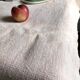 Old hemp harvest tablecloth tinted in pink tea