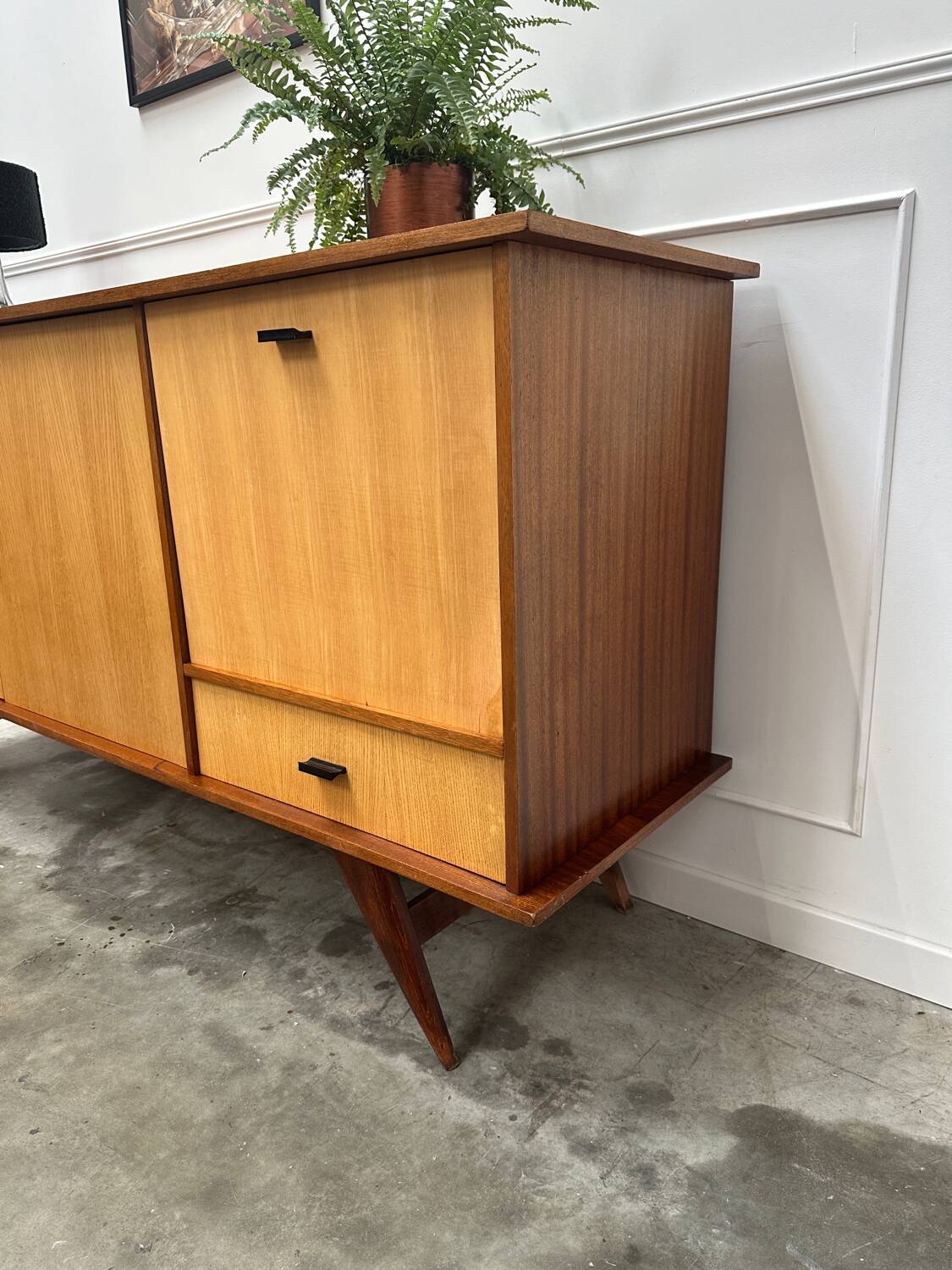 Vintage compass foot sideboard