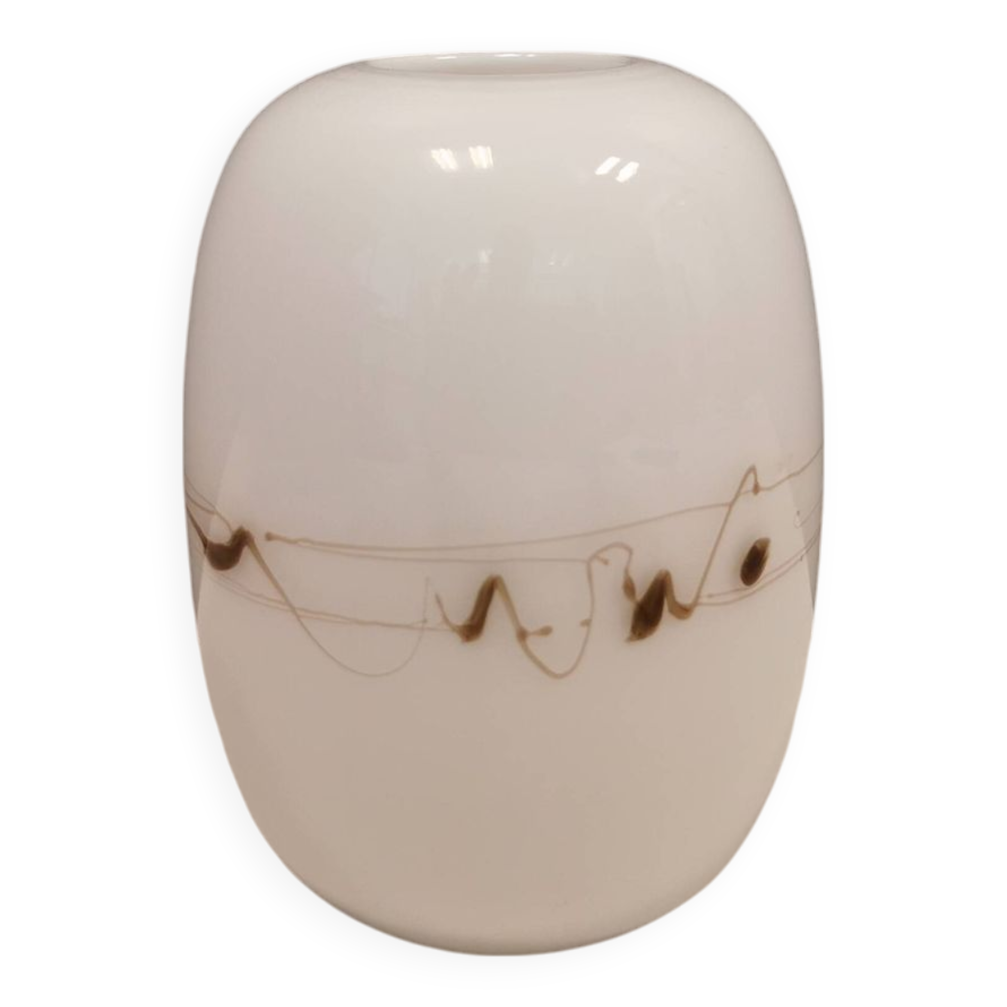 Small beautiful vase, designed by Michael Bang for Holmegaard Denmark in 1983.
