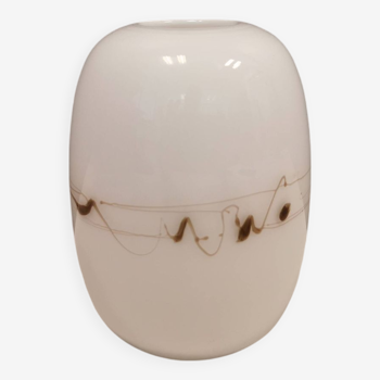 Small beautiful vase, designed by Michael Bang for Holmegaard Denmark in 1983.