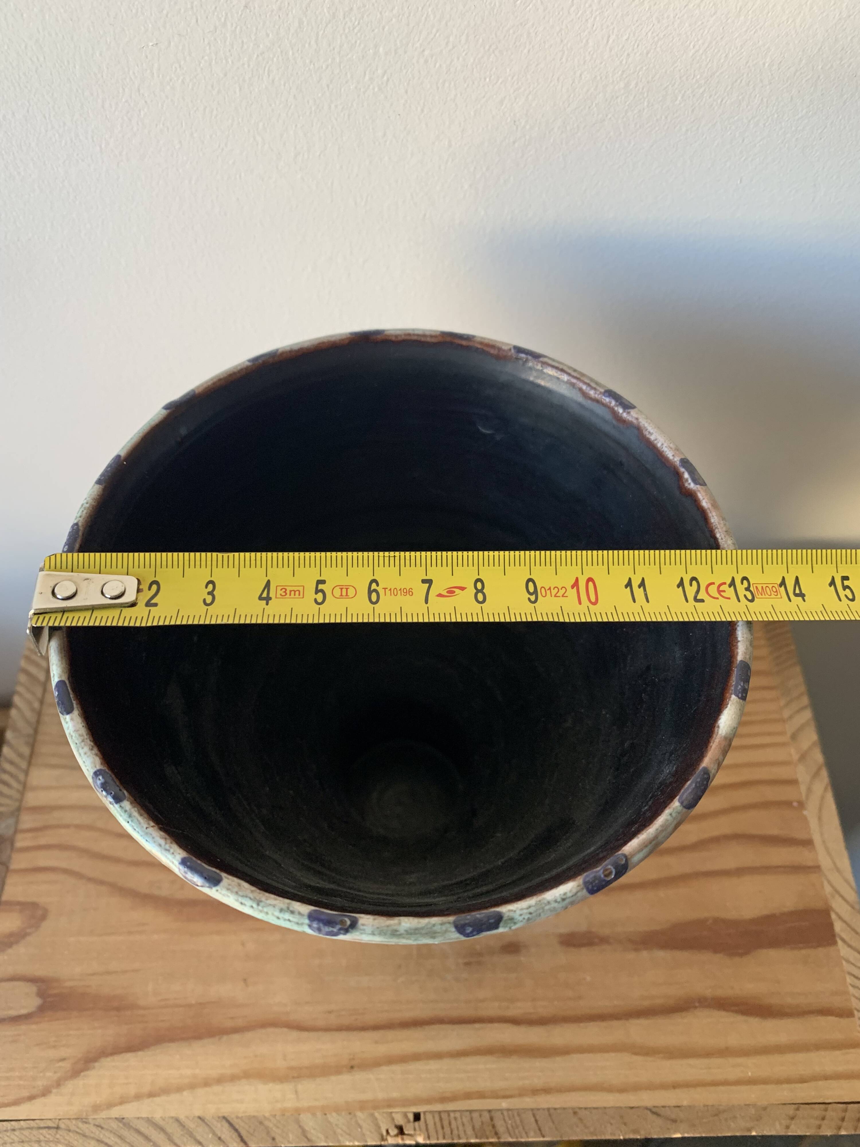 Vintage Ceramic Vase with SAVOIE Thistles