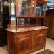 Sideboard two body mirror top marble decoration inlaid bronze Louis XVI