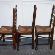 Antique Rush Seat Dining Chairs, England, 1910s, Set of 6