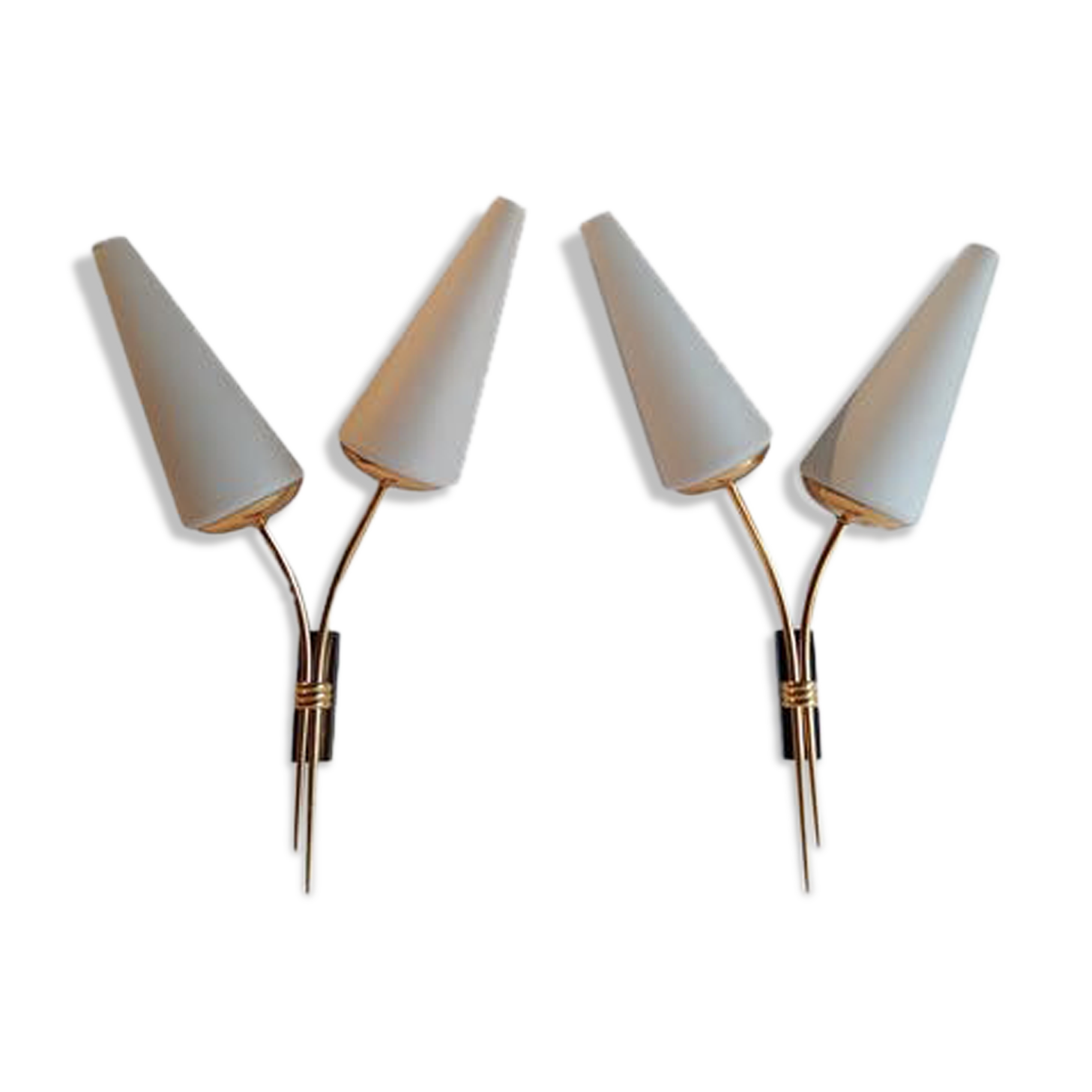 Paire de doubles appliques design organiques 1950