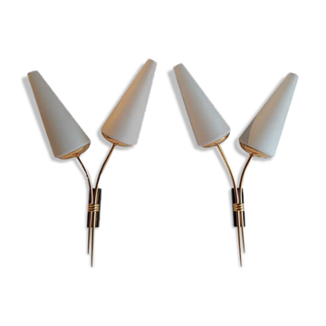 Pair of organic design wall sconces 1950