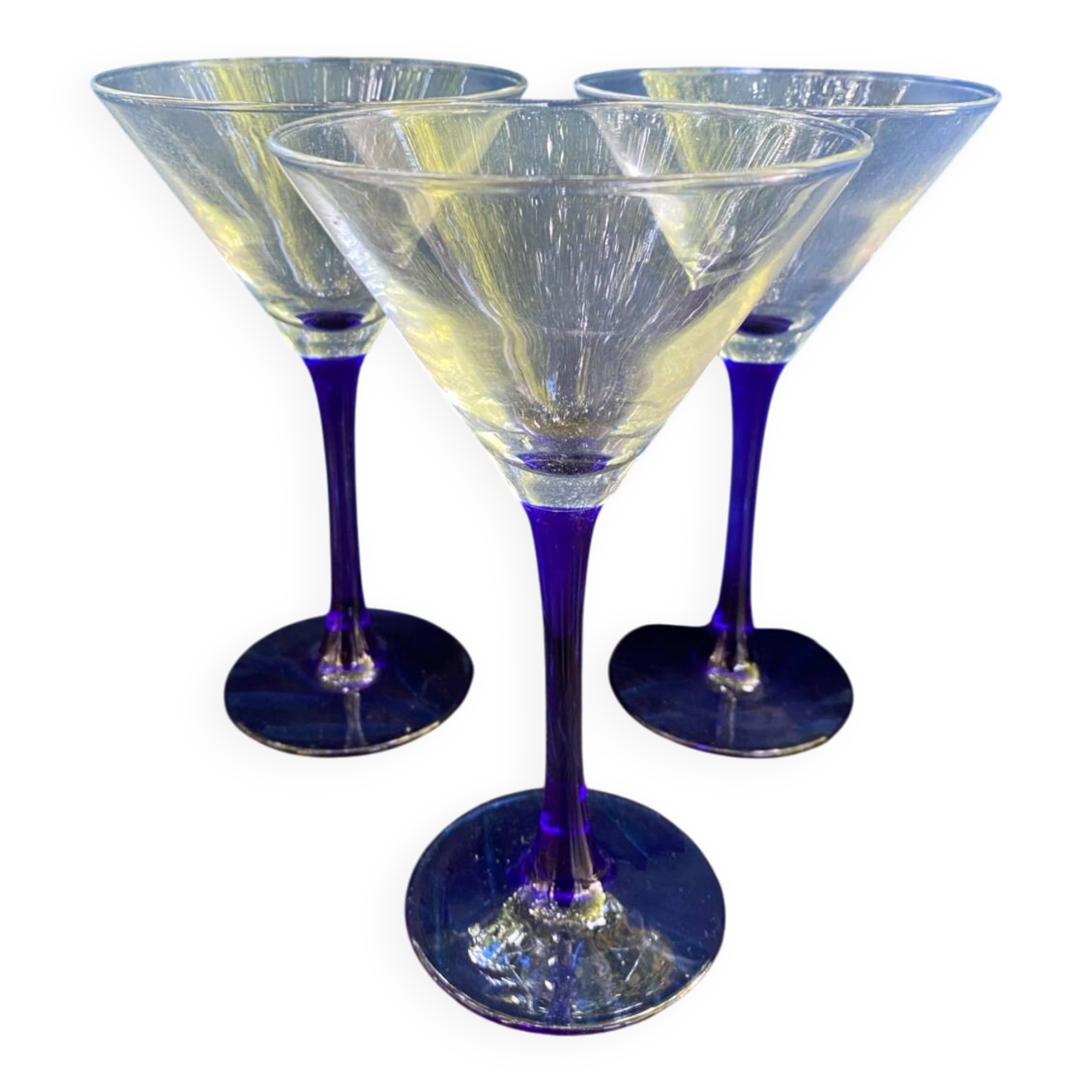 Trio de verres à pied bleu Luminarc