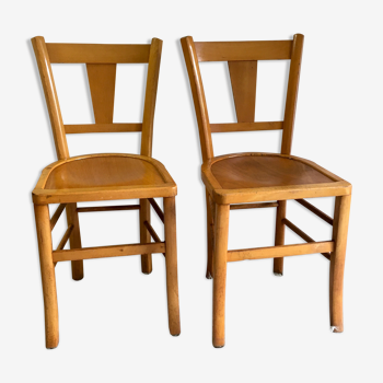 Paire de chaises bistrot années 60