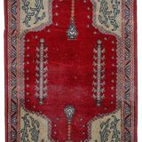 Old turkish konya handmade carpet 69cm x 108cm 1920s, 1c500
