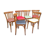 6 chairs vintage bistro colorful, Parisian bistro