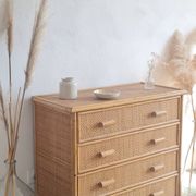 Commode en rotin années 70 vintage
