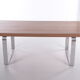 Retro Vintage Strakke Salontafel hout en chroom jaren 70