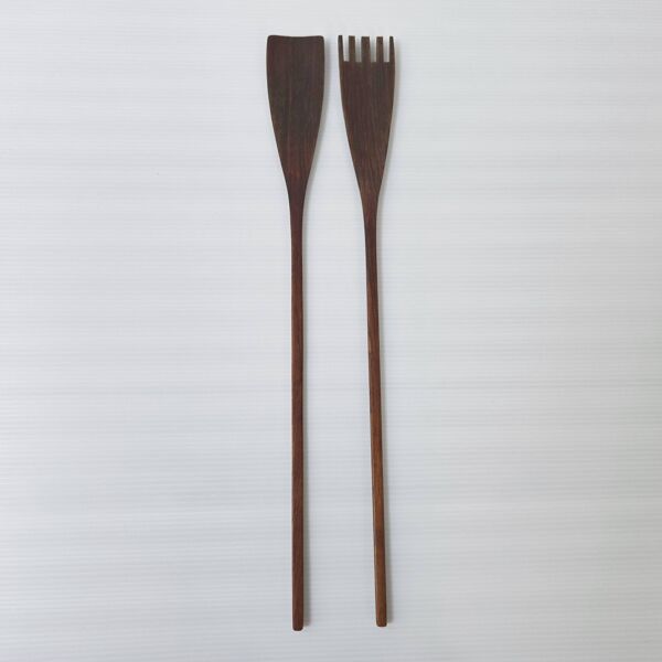 Couverts à salade scandinaves en teck 1960