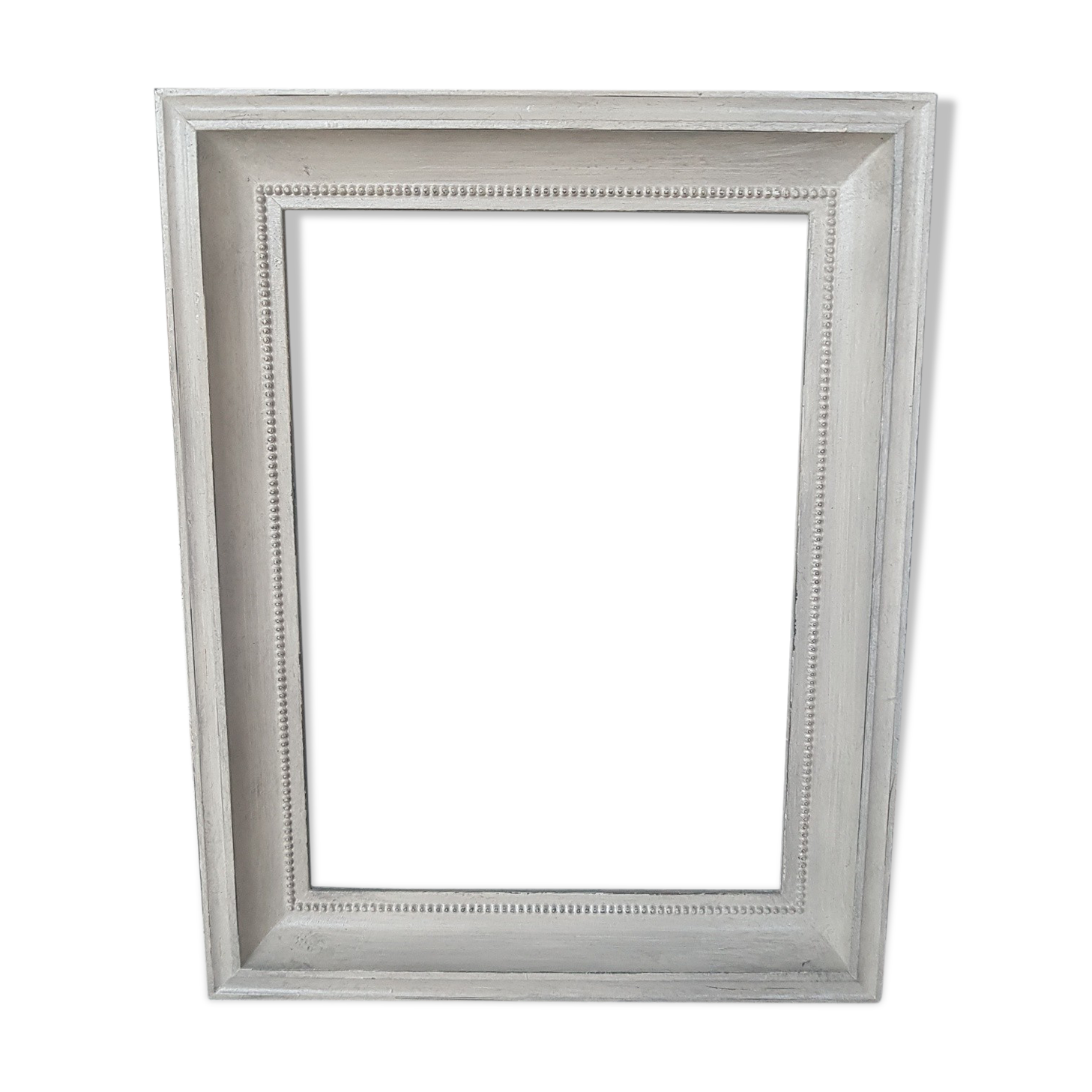 Gray linen patinated rectangular frame