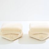 Jacques Charpentier pair of mohair velvet pouffes 1970