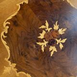 Old small marquetry pedestal table