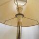 Vintage Brass Table Lamp with Fabric Shade, Mid-Century Bedside Light
