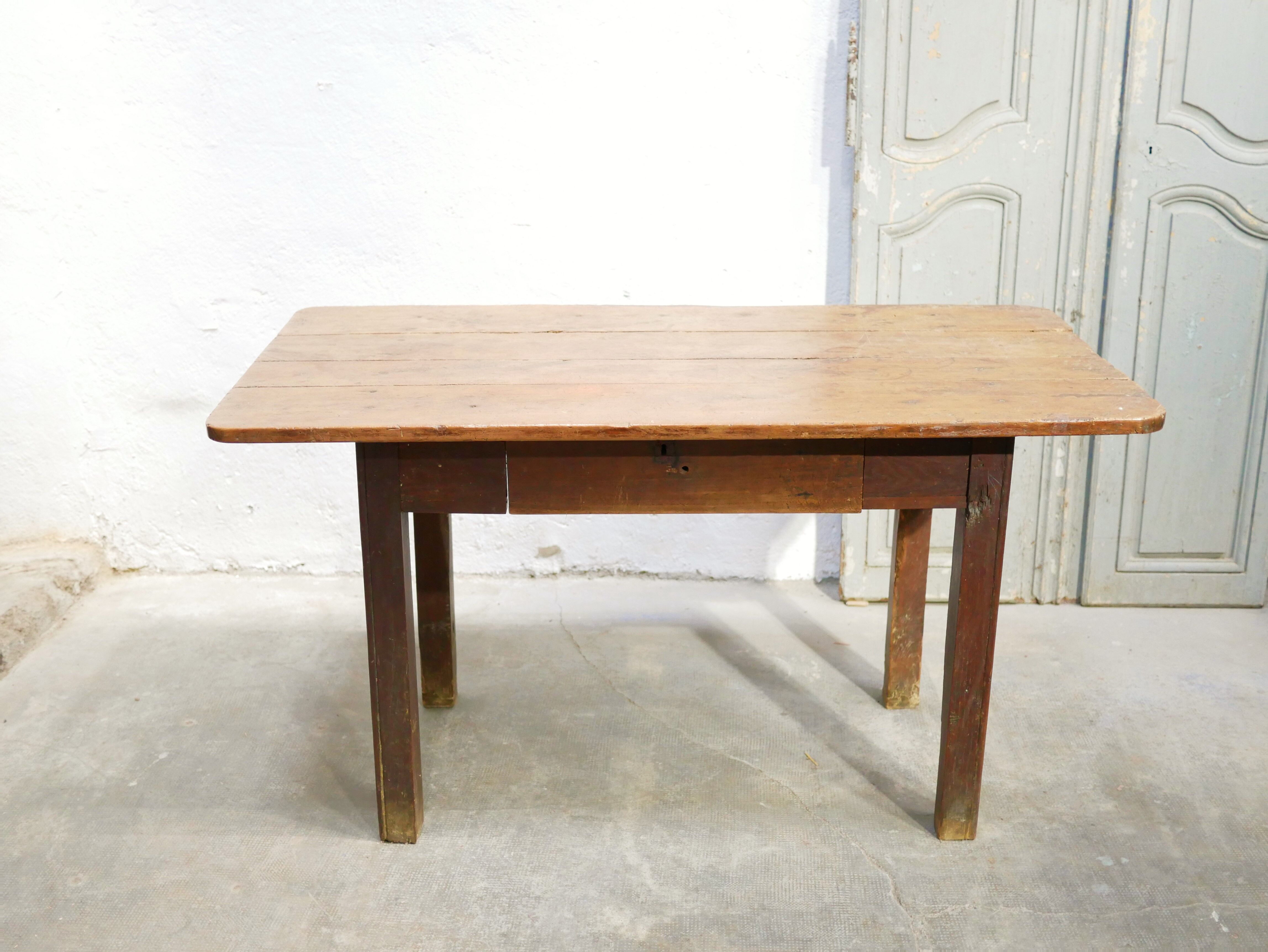 Vintage wooden farmhouse dining table