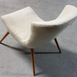 50s 60s beige low chair