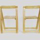 Set of 4 Vintage folding chairs in light wood
