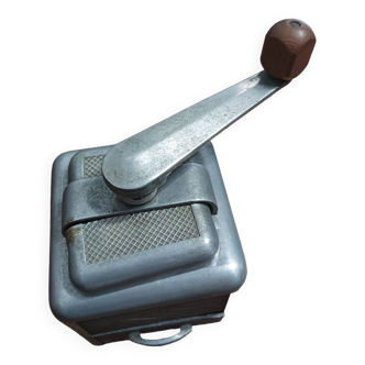 Old coffee grinder "moulux" in aluminium