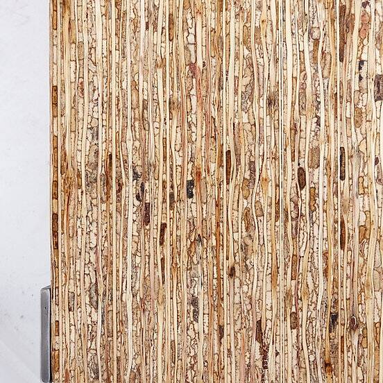 Table basse en métal et sorgho