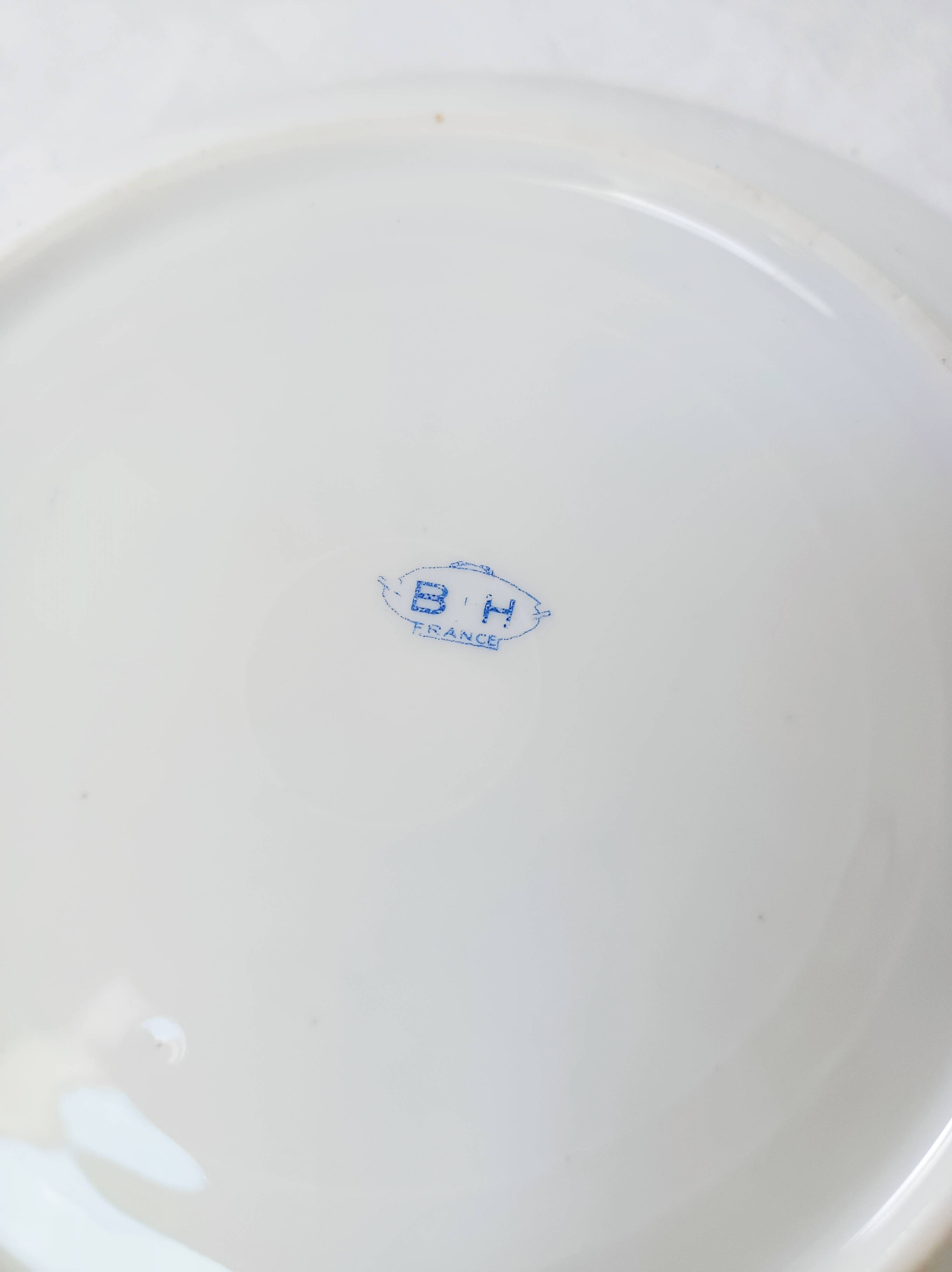 Set of 5 deep plates in Limoges porcelain Bhl