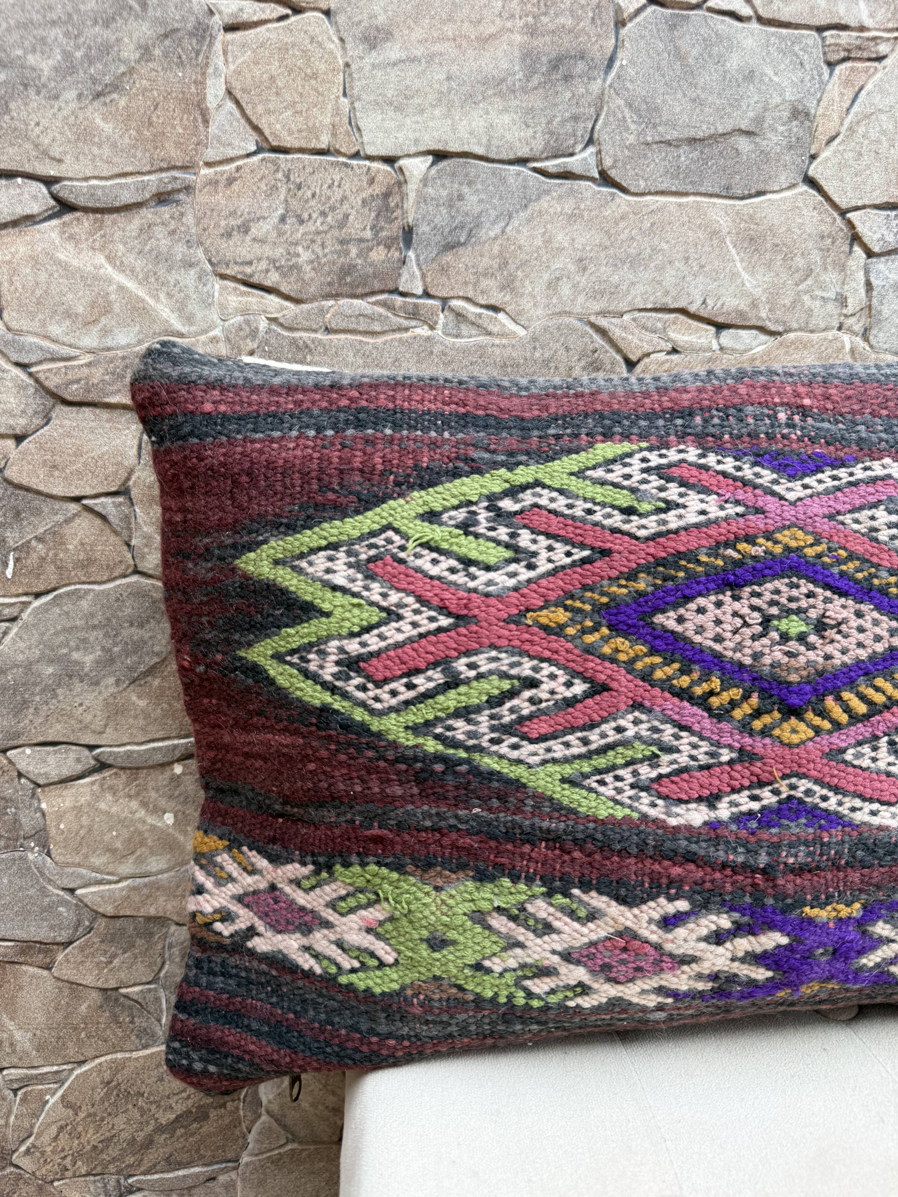 Vintage Moroccan Berber wool cushion cover