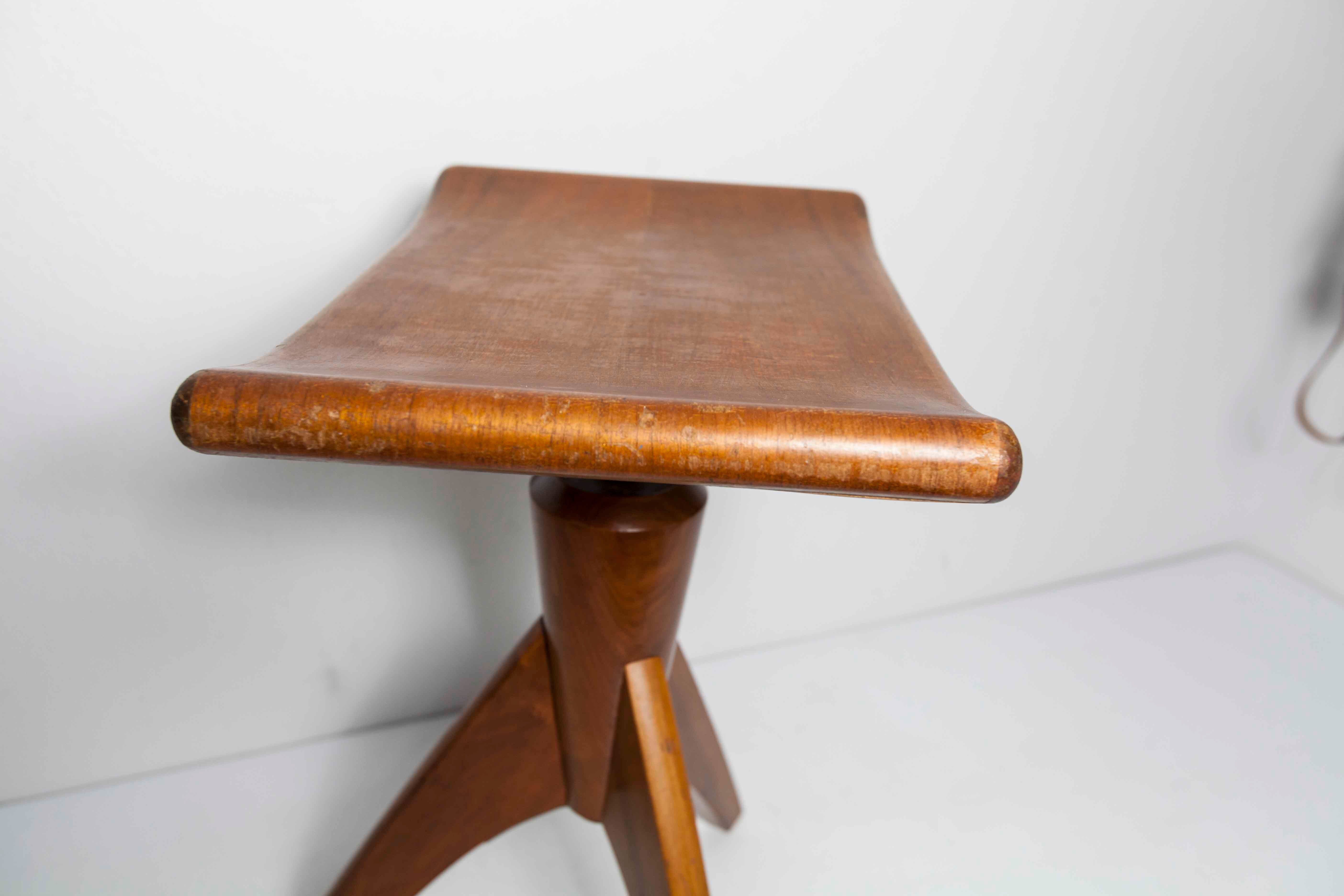 Swiss adjustable piano stool 1945 rocket foot