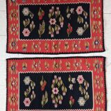 Pair of Moldovan kilim carpets
