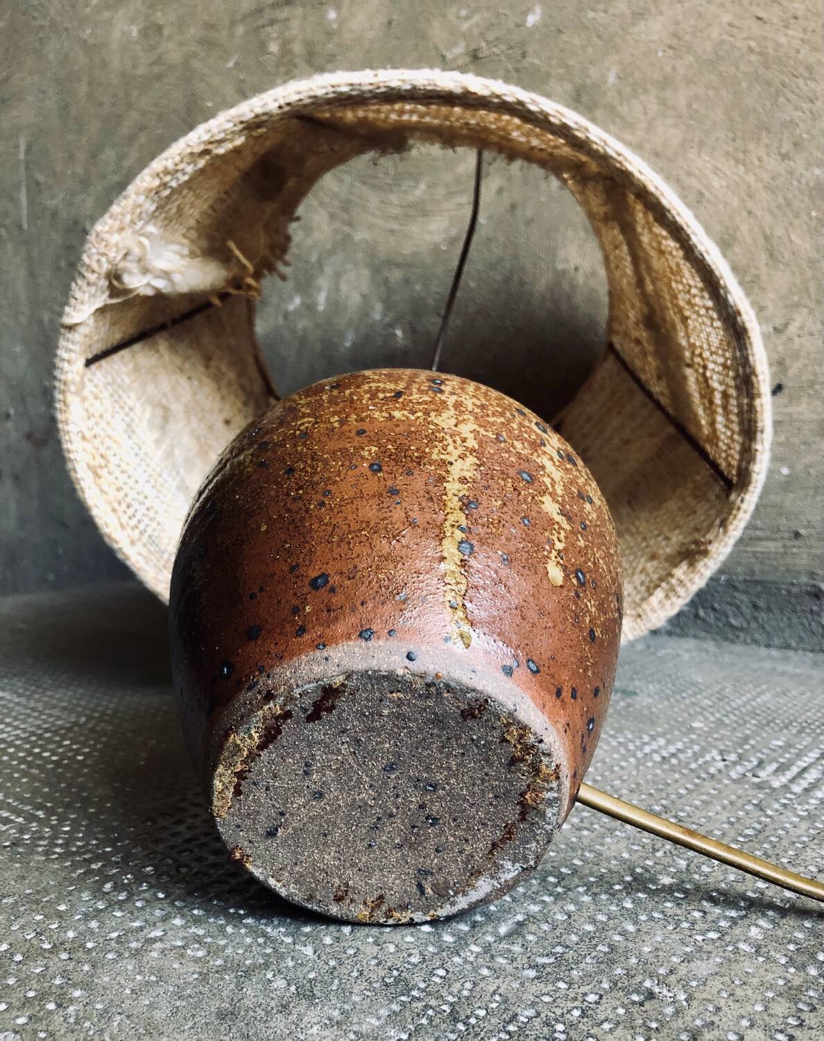 Handmade pyrite stoneware lamp, 1970