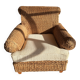 Fauteuil d’exception en jacinthe d’eau – coloris antique – pièce rare