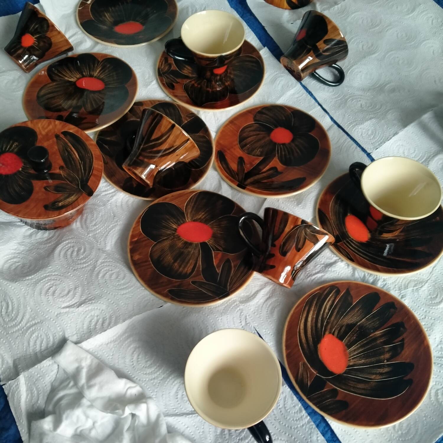 Ceramic coffee service Quimper Quercy