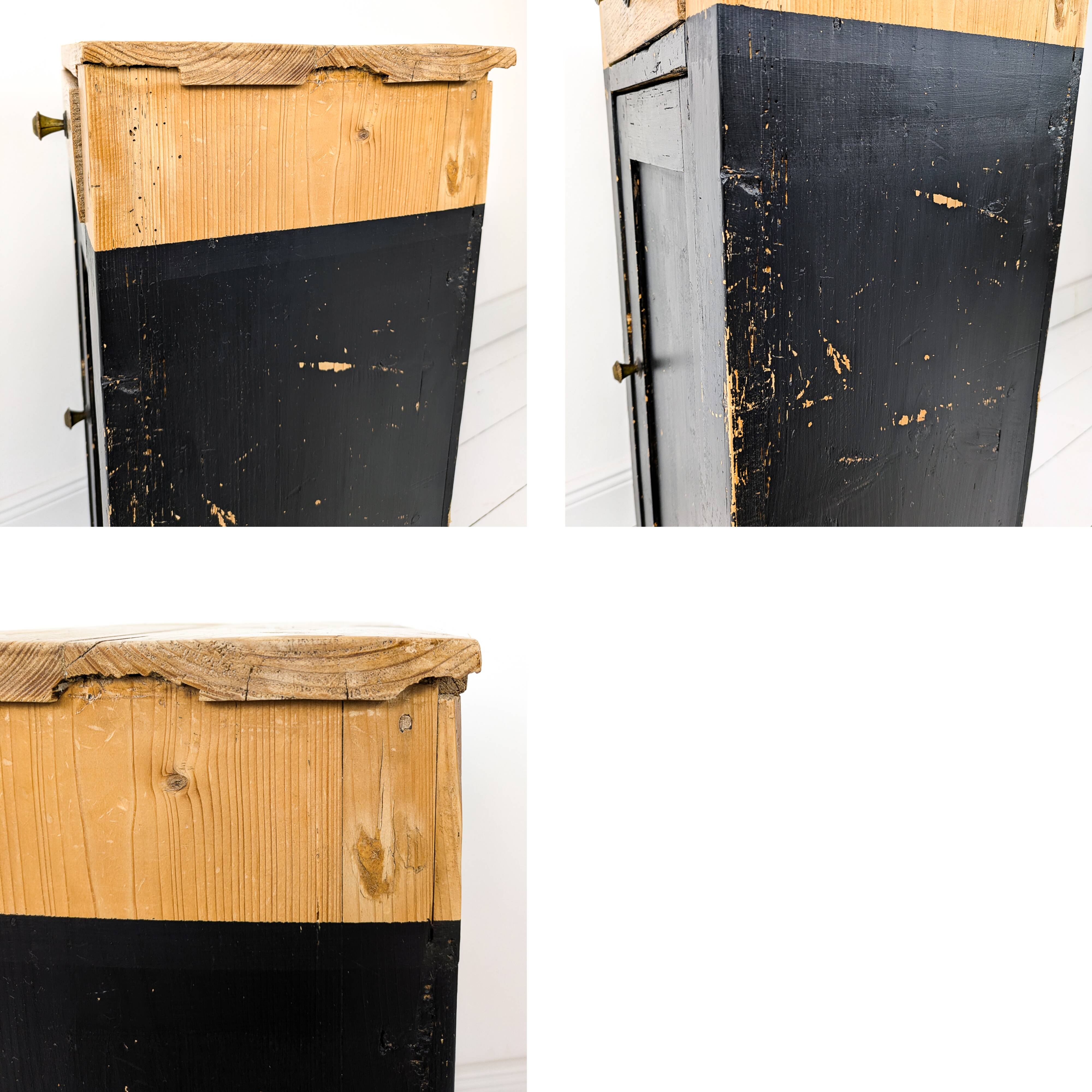 Table de chevet vintage en bois Porte Vieux bois massif Rétro Mid Century Table de chevet Commode Ch