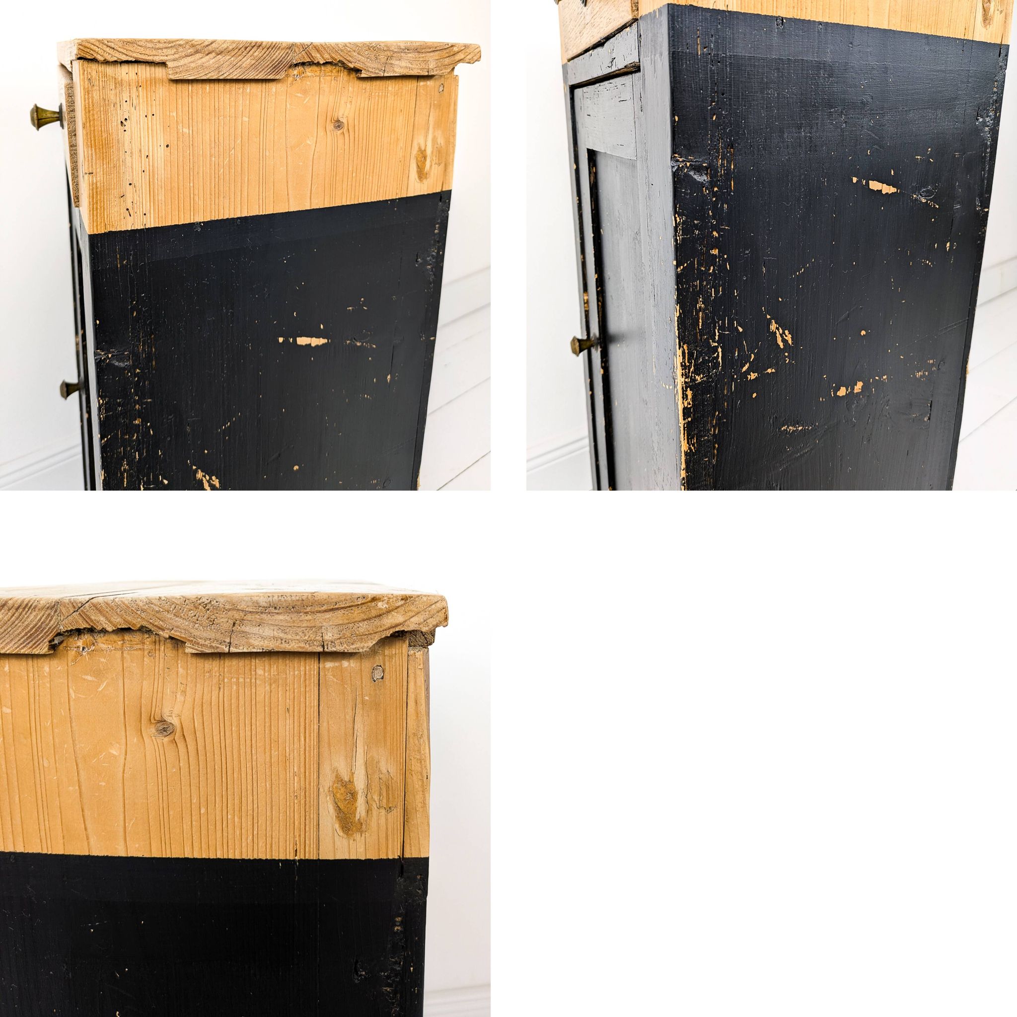 Table de chevet vintage en bois Porte Vieux bois massif Rétro Mid Century Table de chevet Commode Ch