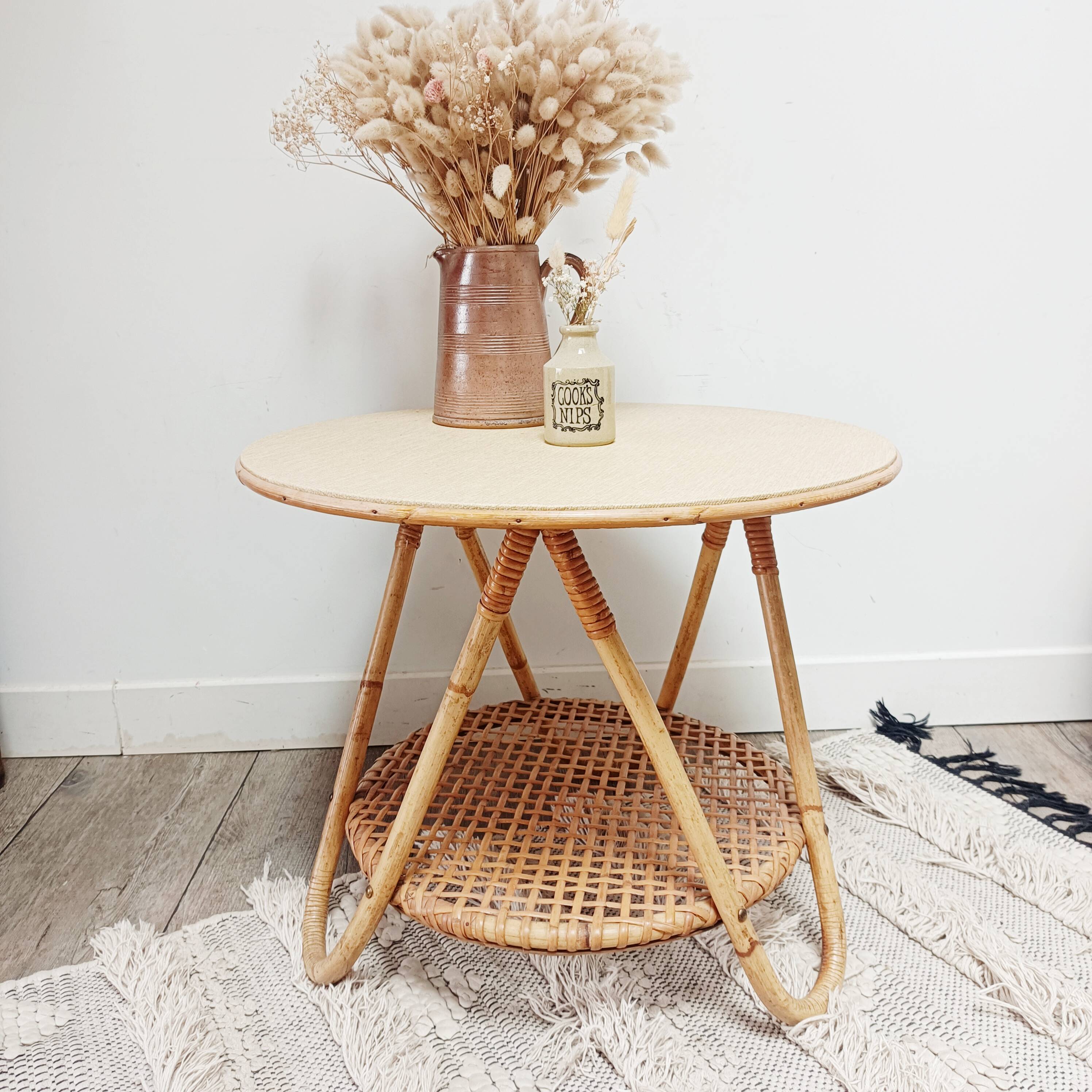 Rattan round table
