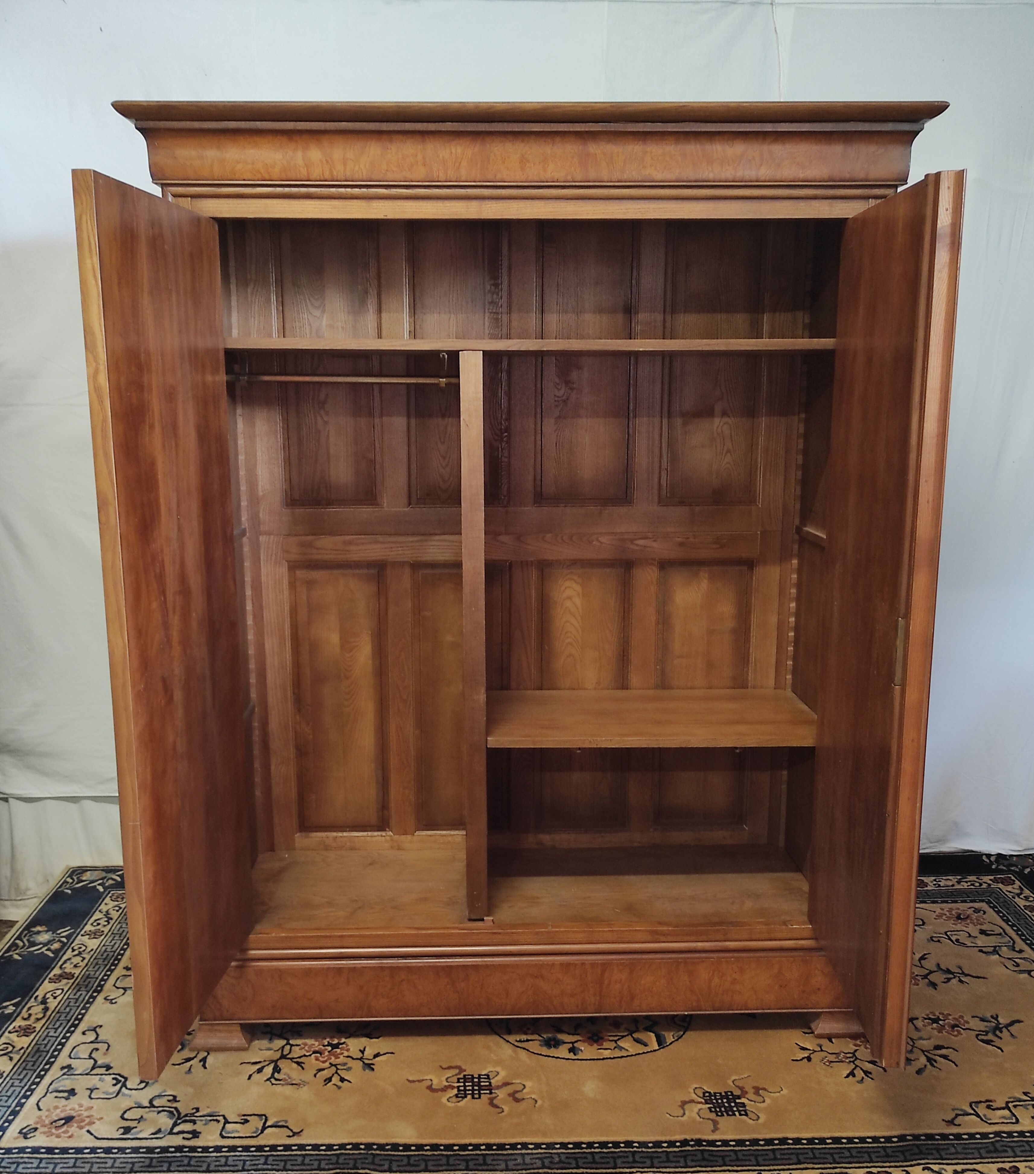 Charles x style cabinet in elm magnifying glass veneer
