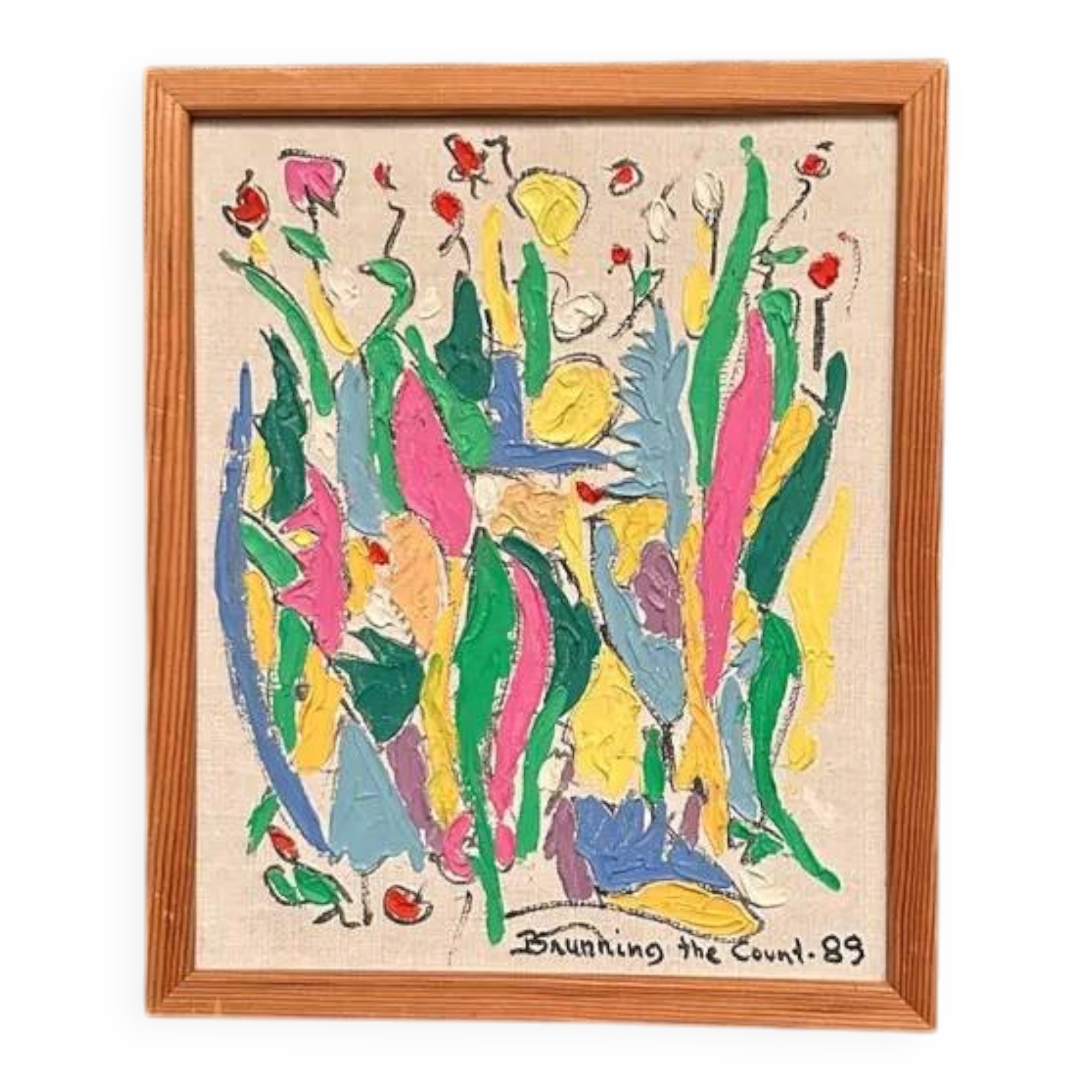 Original Swedish Oil on Canvas – “Brunning the Count ” by Leif Brünning – Dated 1989 – Vintage & Framed
