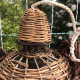 Glass and wicker cylinder