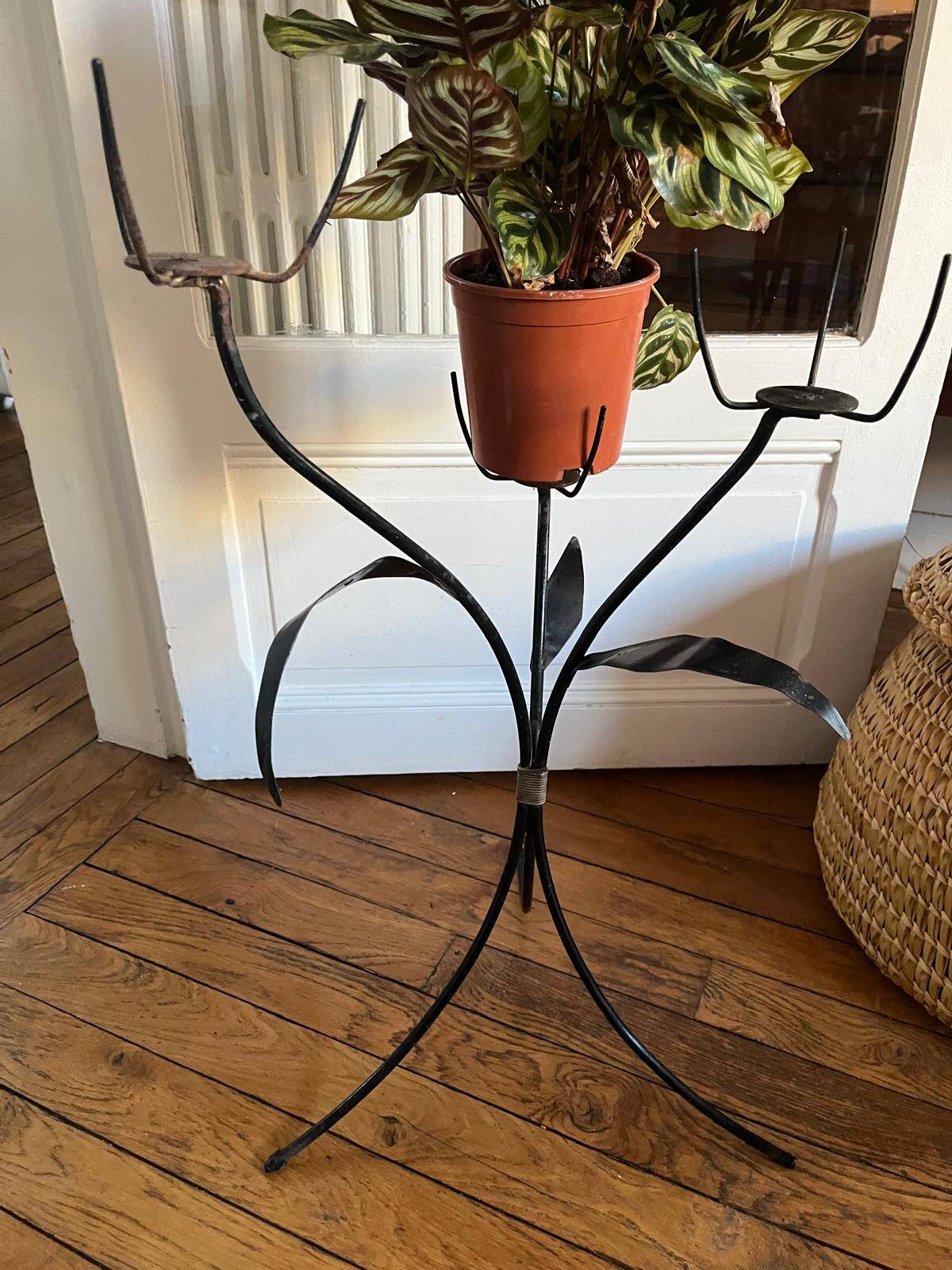 Porte plante en métal années 50