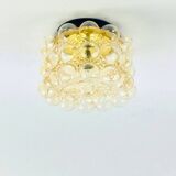 Mid-Century Amber Bubble Glass Ceiling Light by Helena Tynell for Limburg, Germany, 1960s