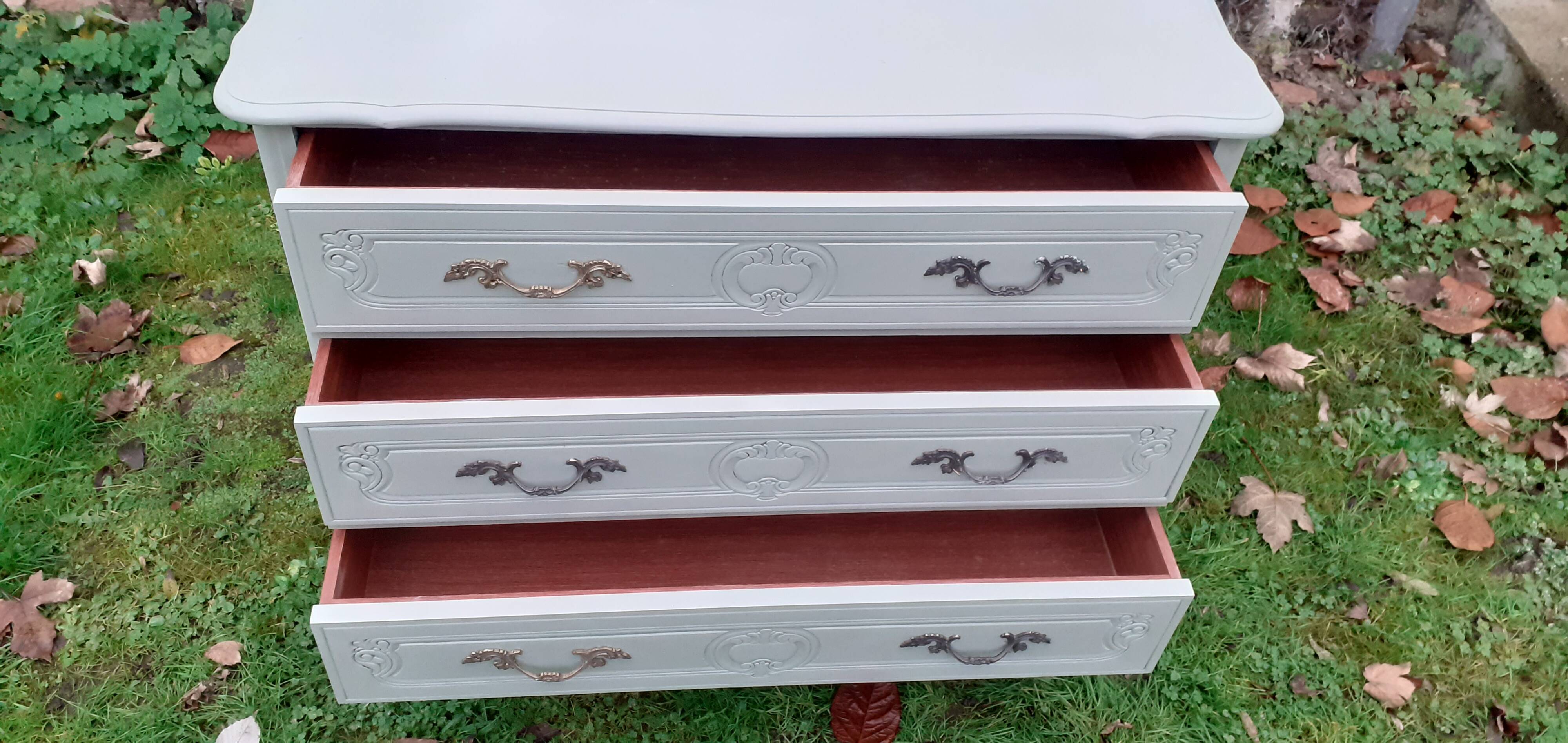 Commode style Louis xv 3 tiroirs vert Luxembourg