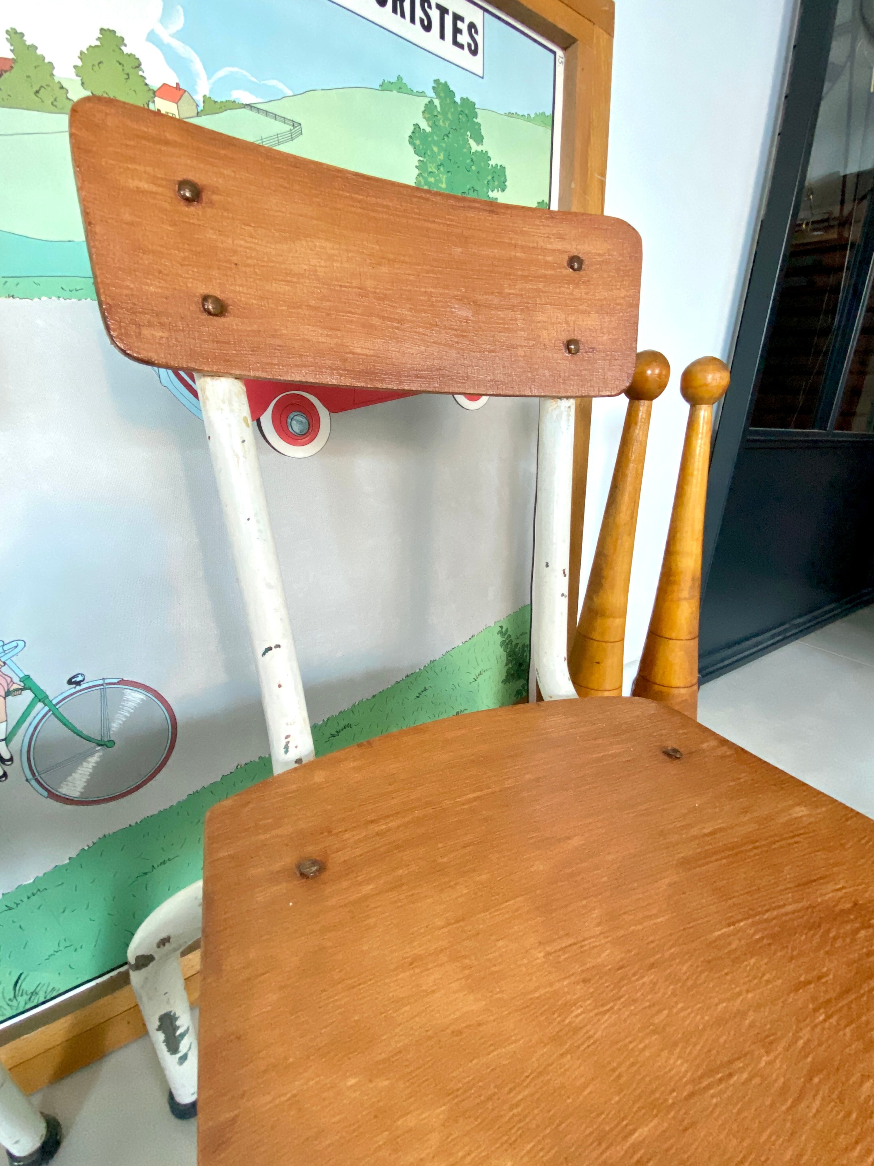 Pair of vintage school chairs