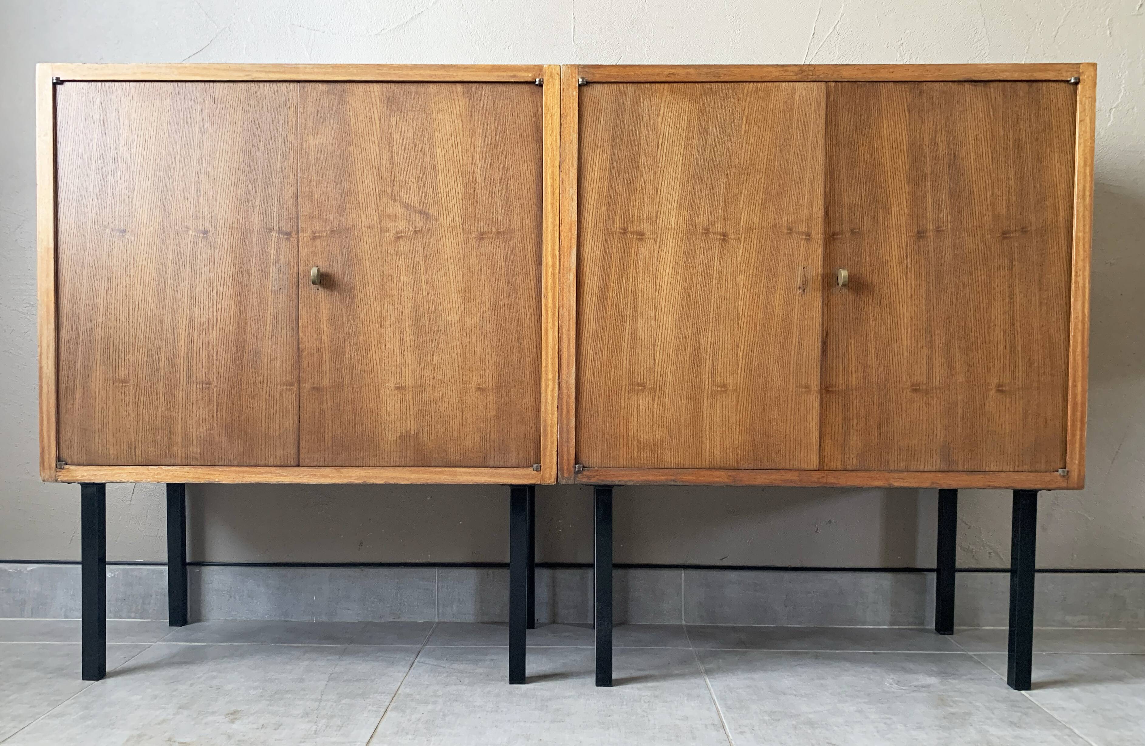 Vintage Scandinavian sideboard 2 modules in oak, 1960s