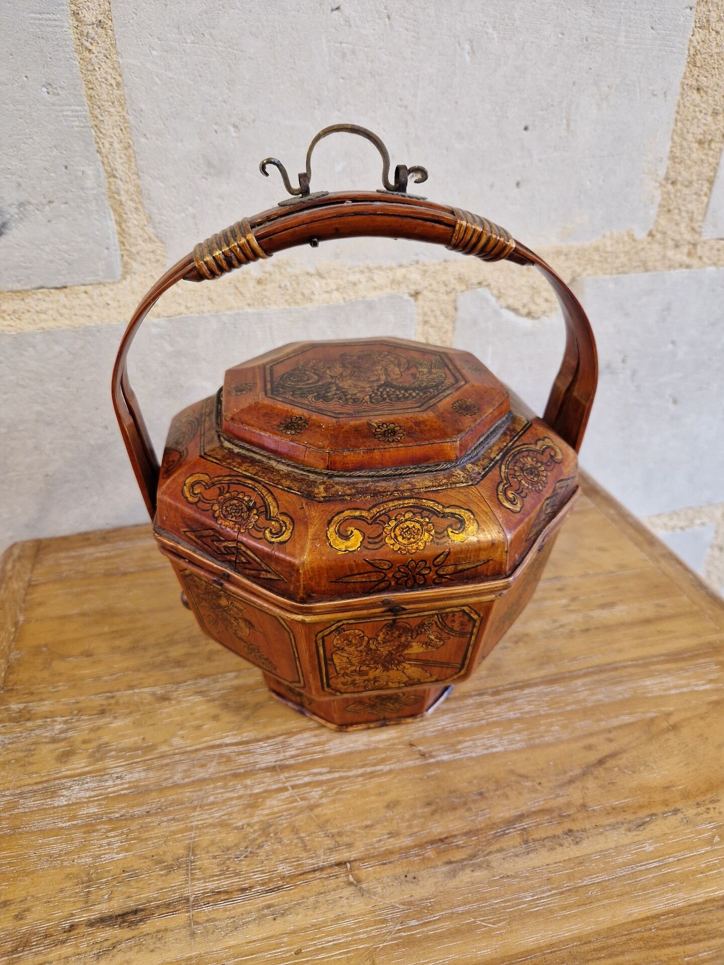 Antique Wedding Basket China 19th Century