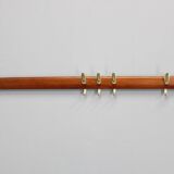 Brass and teak coat hanger by Carl Auböck for Illums Bolighus, Denmark, 1950s