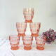 6 verres rose vintage style art déco