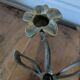 Art Nouveau brass flower chandelier